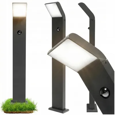 Produktbild von MasterLED LED Wegeleuchte Pollerleuchte Clark mit Bewegungssensor PIR IP54 12W 4000K 80cm Graphitschwarz Gartenbeleuchtung