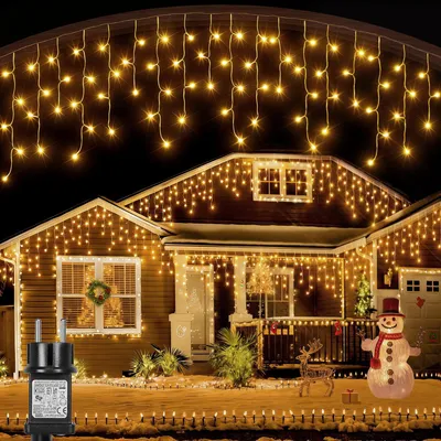 Obrázek produktu pro 10m 400 LED ledový déšť světelný řetěz 8 režimů osvětlení 31V světelná opona vodotěsná s časovačem pro vnitřní vánoční párty svatební dekorace