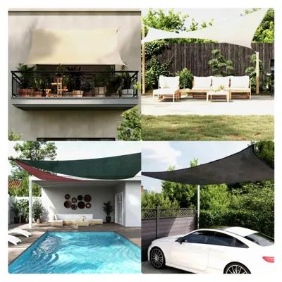 Produktbild von Sonnensegel für Sonnenschutz und Windschutz 160g/m² Creme 3,5x5m HDPE