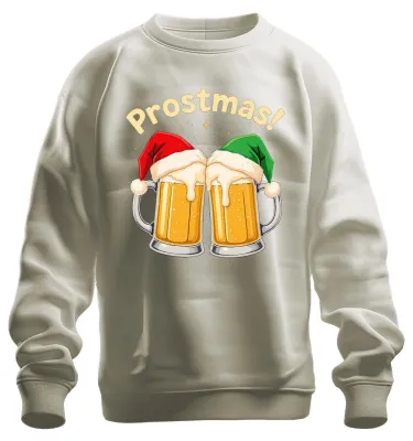 Produktbild von Prostmas Bierkrug Bier Weihnachten lustig Geschenk Party Sweatshirt Pullover, Natur, S
