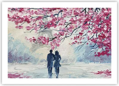 Produktbild von Poster - Poster ohne Rahmen - Paar Paris Baum - 70x50 cm - Wand Bild - Wanddeko - Wandbilder - Kunstposter - Wandposter - Bilder - Kunstdruck - Wanddekoration - Wandbild - P2XAA70x50-4211