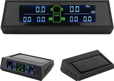 Zdjęcie produktu dla System monitorowania ciśnienia w oponach, detektor TPMS zasilany energią słoneczną z wyświetlaczem LCD, 6 zewnętrznych czujników do kamperów