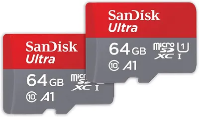 Produktbild von SanDisk Ultra microSDXC UHS-I-Speicherkarte 64 GB + SD-Adapter 2er-Pack (Für Sma