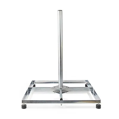 Image de Nedis Satellite Balcon Support - Longueur du mât : 0.75 m - Taille maximale de la parabole : 90.0 cm - Taille de la plaque de base : 4 x 30 x 30 cm - Acier - Argent
