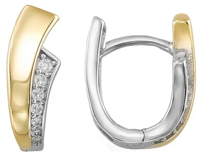 Produktbild von trendor 21784 Damen-Ohrringe Silber 925 Bicolor mit Zirkonia