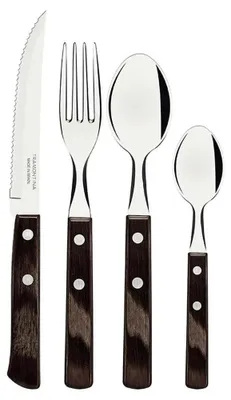 Produktbild von 24-teiliges Polywood-Besteck-Set, Kastanie tramontina