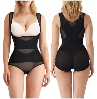 Produktbild von Damen Miederbody - Bauch Weg Stark Formend - Shapewear Body Offene Büste - Schwarz - M 38