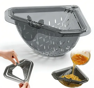 Produktbild von Dreieckiger Abflusskorb - Magnetisches Sieb für Küchenspüle - Drainagekorb für Waschbecken