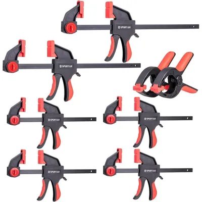 Produktbild von Einhandzwingen Set 8 Stück 150mm & 300mm Schnellspanner für Holzbearbeitung