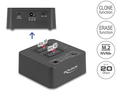 Image de DELOCK USB 20 Gbps M.2 Dockingstation 2x M.2 NVMe PCIe SSD