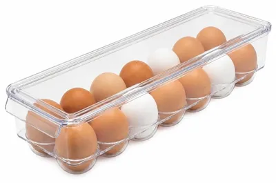 Eierbox für 14 Eier, transparent, stapelbar, 36x10x8 cm
