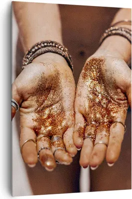 Produktbild von Bild auf Leinwand - Leinwandbild - Einteilig - Hände Strand Gold - 70x100cm - Wand Bild - Wanddeko - Wandbilder - Leinwanddruck - Wanddekoration - Leinwand bilder - Wandbild - PA70x100-5055
