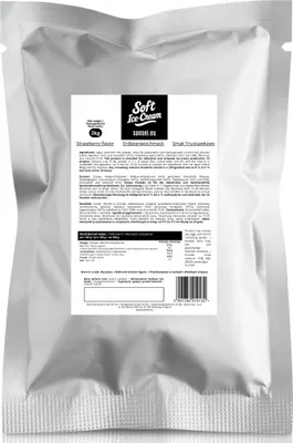 Produktbild von Sansei Soft-Eis Pulver für Eismaschine Softeispulver Speiseeispulver Erdbeergeschmack 2 kg 2:5 für 7 Kg