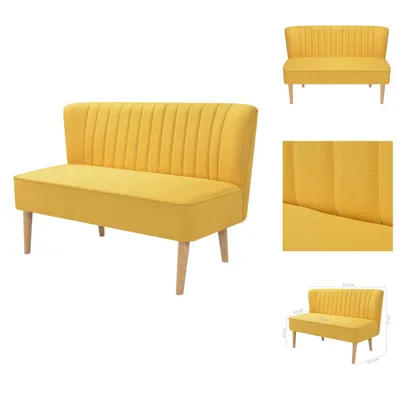Obrázek produktu pro vidaXL Látková pohovka 117 x 55,5 x 77 cm Žlutá - Pohovky