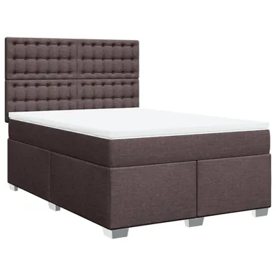 Produktbild von Boxspringbett mit Matratze Dunkelbraun 140x200 cm Stoff
