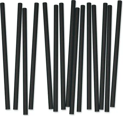 Produktbild von Papier Trinkhalme schwarz 250 x 8 mm, 4 lagig, 3250 Stück (1 Karton)