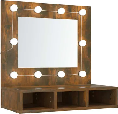 Productafbeelding van vidaXL Spiegelkast met LED-verlichting, eikenhoutlook, 60x31,5x62 cm