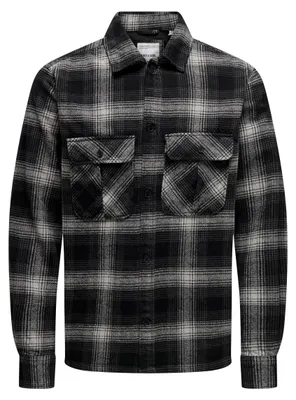Image de ONLY & SONS Chemise tissée Regular Fit Col chemise Patte de boutonnage Taille : XS