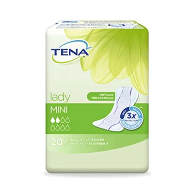 Productafbeelding van Tena Lady Mini, verpakking van 20 stuks, 10 stuks per pak (10 pakken met elk 20 stuks)