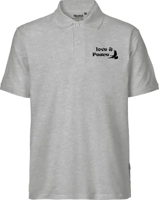 Produktbild von Huuraa Herren Polo Shirt Love & Peace L Sport Grey Bio Baumwolle Fairtrade Poloshirt Geschenkidee