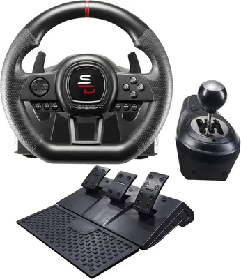 Produktbild von Gaming-Lenkrad - Rennlenkrad - Rennrad - Simulationslenkrad - Manuelles Schalten - 3 Pedale mit Kupplung