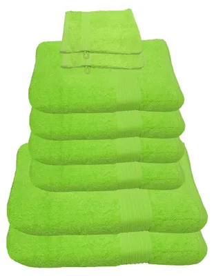 Productafbeelding van Julie Julsen Handdoekenset, appelgroen, set van 8 stuks: 2 badhanddoeken, 4 handdoeken + 2 washandjes (gratis).