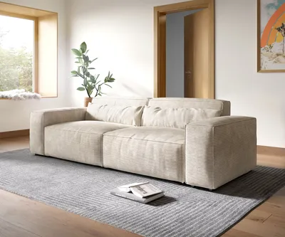 Produktbild von DELIFE Big-Sofa Sirpio XL 270x130 cm Cord Beige
