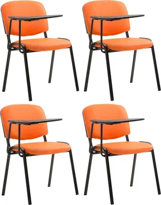 Produktbild von CLP 4er Set Stühle Ken mit Klapptisch Kunstleder gepolstert orange