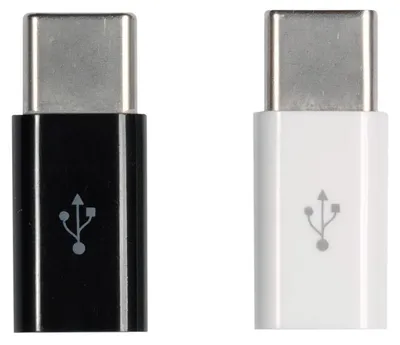 Produktbild von ViVanco™ADAPUSBCMB_2PC, USB Type-C, Micro-USB, Schwarz, Weiß