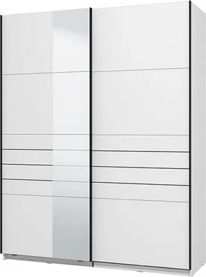 Immagine prodotto di Dmora Guardaroba Grande Vialone 146x218h cm Bianco Opaco, Appendiabiti 2 Ripiani