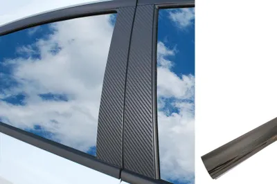 6x PREMIUM A B C Säule Tür Leisten Auto Folie Set Chrom Schwarz viele Fahrzeuge – Produktansicht