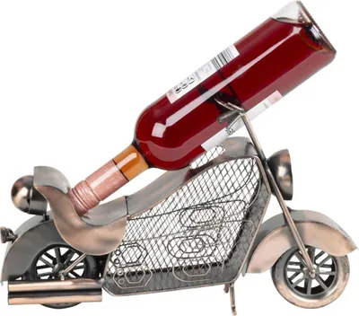 Produktbild von Flaschenhalter Motorrad Metall bronzefinish 36cm Weinflaschen Geschenkidee Deko