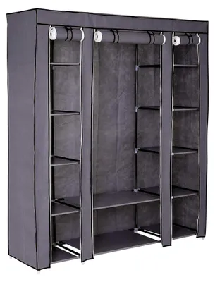 Produktbild von Faltbarer Kleiderschrank aus Stoff 175x150x45 cm, grau