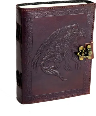 Zdjęcie produktu dla Dragon saga * dragon buffalo leather journal skórzana książka ręcznie robiona Indie NOWY RODZAJ PAPIERU wykonany z bawełny