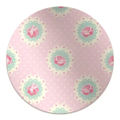 Obrázek produktu pro Kulatá ochranná podložka na podlahu - Ochranná podložka na židli - Podložka na podlahu - 140x100 cm - Růže a tečky