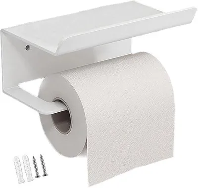 Zdjęcie produktu dla Metalowy uchwyt na papier toaletowy z mocowaniem ściennym do łazienki i kuchni