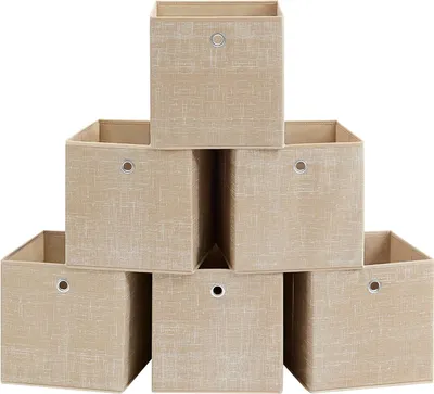 Produktbild von 6er Set, Ordnungsboxen aus Vliesstoff mit Griff, Boxen Aufbewahrung