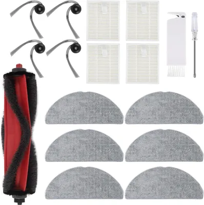 Produktbild von Q7 M5 Zubehör für Roborock Q7 M5,Q7 M5+,Q7 L5,Q7 L5+ Staubsauger,1 Hauptbürsten,4 HEPA-Filter,6 Wischtücher,4 Seitenbürsten,1 Bürste,1 Schraubendreher Ersatzteilset