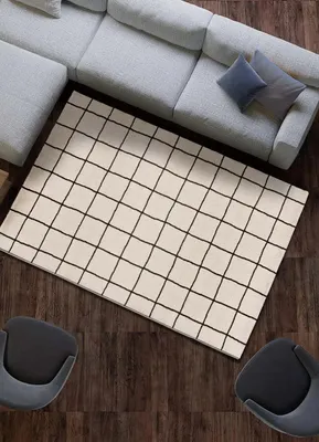 Produktbild von ATTICGO Kurzflorteppich TOUZA Geometrisch in Weiß/Schwarz, 200x290 cm