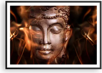 Produktbild von Gerahmtes Poster - Schwarzer Rahmen - Buddha Statue Geheimnis - 100x70 cm - Wand Bild - Wanddeko - Wandbilder - Wandposter - Bilderrahmen - Bilder - Kunstdruck - Wandbild - P2BAA100x70-2620