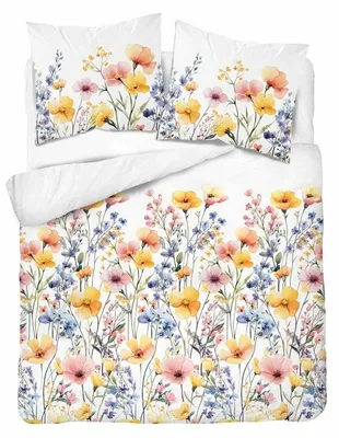 Produktbild von Bettwäsche, Satinbettwäsche, 100 % Baumwolle, hohe Qualität 200x220 5778a Bunte Blumen