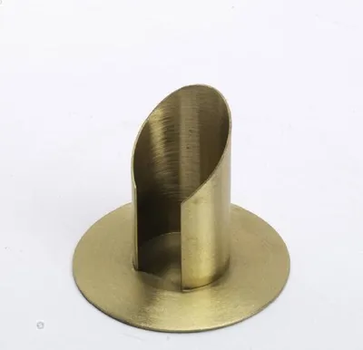 Produktbild von Röhren Kerzenleuchter mit Schlitz, Messing Gold matt gebürstet für Ø 3,5 cm Altarkerzen, Taufkerzen und Anlasskerzen