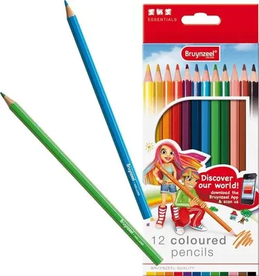 Produktbild von Bruynzeel 7545K12B, Schwarz, Blau, Grün, Orange, Rot, Gelb, 12 Stück(e)