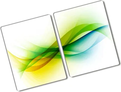 Produktbild von Tulup Glas Herdabdeckplatte - 2x40x52 cm - Glaskeramikkochfeld-Abdeckung Spritzschutz Glasabdeckplatte Kochplattenabdeckung und Schneidebrett - Zweiteilig - Kunst: modern & klassisch - Wellen Abstrakt - Mehrfarbig