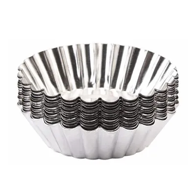 Produktbild von 50 Stück Eierkuchenform, antihaftbeschichtet, lebensmittelecht, Einweg-Alufolie, Pudding, Fondant, Backform, Küchenbedarf