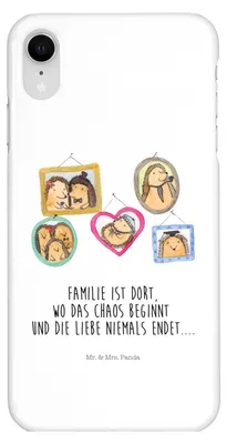 Produktbild von Mr. & Mrs. Panda Iphone XR Handyhülle Igel Familie - Weiß - Geschenk, Bilder, Handy Case, Liebe, Muttertag, Mama, Bruder, Premium Kunststoff
