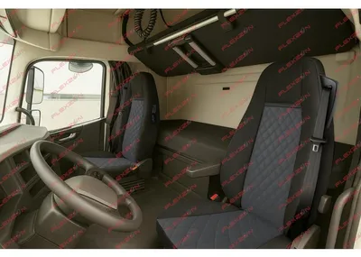 Obrázok produktu pre Kompletná sada 1+1 poťahov sedadiel z umelej kože pre VOLVO FH12 EURO 5 2006–2015 – čierna