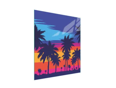 Produktbild von Glasschneidebrett 45x52 Palmen