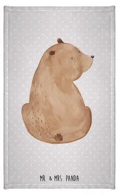 Produktbild von Mr. & Mrs. Panda Handtuch Bär Schulterblick - Grau Pastell - Geschenk, Gäste-WC, Frotteehandtuch, Weisheit, Weltansicht, Bären, Kleines, Motivation, gäste wc, Frotteetuch