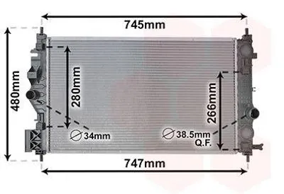 Produktbild von VAN WEZEL 37012708 Kühler Wasserkühler Motorkühler für OPEL INSIGNIA Caravan ASTRA J ZAFIRA TOURER C (P12) INSIGNIA INSIGNIA Stufenheck